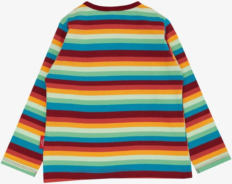 Breeze Baby Boy Long Sleeve T-Shirt with Patchwork Colorful Stripes 9 Months-3 Years, Mixed Color
