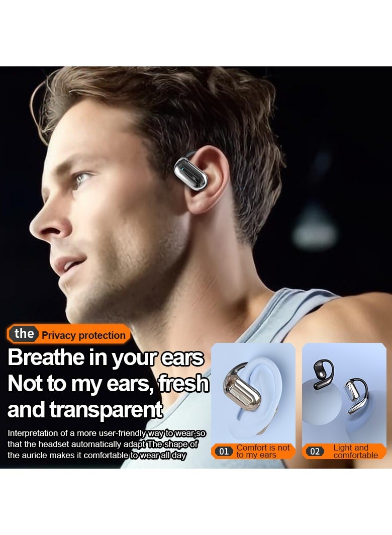 AirYoung AI Wireless Bluetooth Earbuds,Bluetooth 5.3 Sports Earbuds, Wireless Smart Touch Screen, Ear Cup with Ear Hooks, IPX5 Waterproof （Black） - Image 2