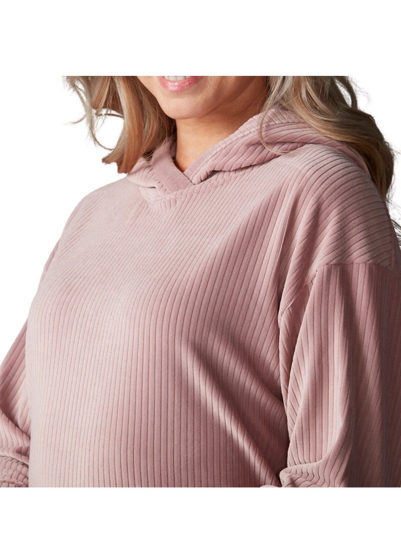 Tavi Brushed Rib Pullover Hoodie Primrose - Image 4