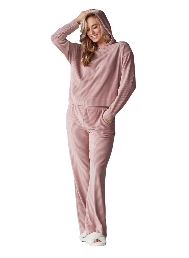 Tavi Brushed Rib Pullover Hoodie Primrose - Image 3