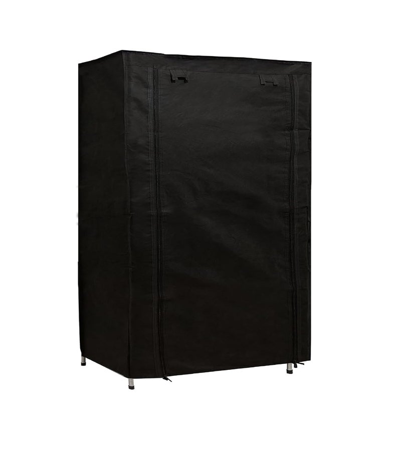 PHILOSHOP Multipurpose Portable Folding Shoe Rack 5 Shelves Storage Organizer Cabinet Tower with Dustproof Fabric and Zippered Cover BlackMetal - Image 4