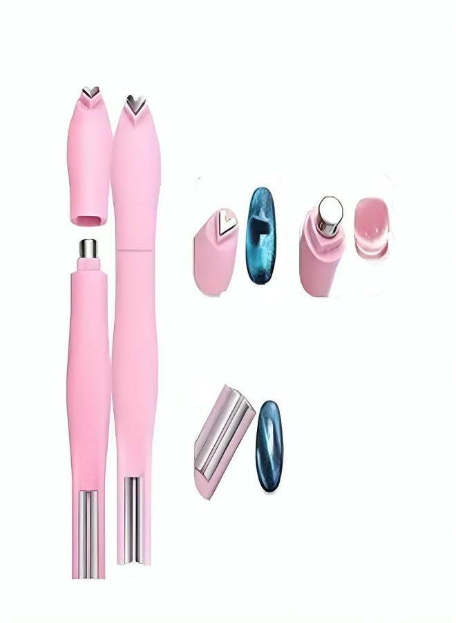 Brille Bee 3-in-1 Magnetic Nail Art Pen Set, Cat Eye Gel Polish Magnet Tool, Heart,Round and Bar Tips. - Image 1