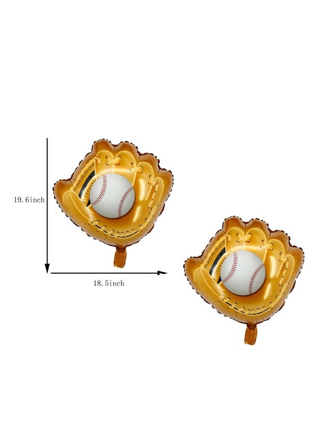 DYT 8pcs Baseball Foil Balloons Boy Birthday Party Supplies Decorations Glove Bat Round Baseball Themed Party Decoration - Image 5