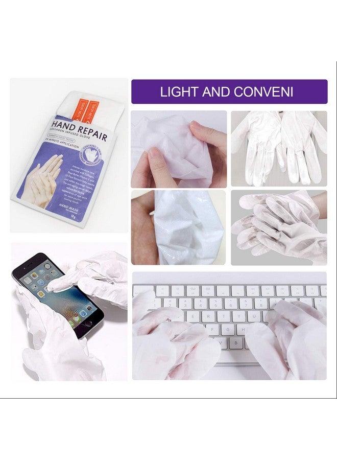 MianYang 5 Pairs Hands Moisturizing Gloves, Hand Skin Repair Renew Mask Infused Collagen, Vitamins + Natural Plant Extracts for Dry, Aging, Cracked Hands (5 Pairs Hand mask)  - Image 4