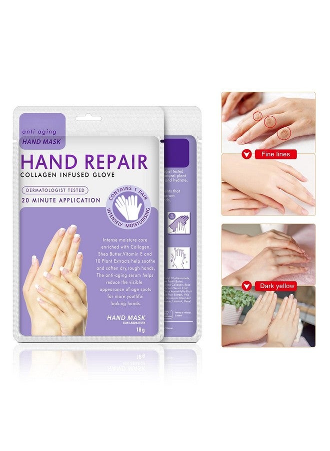 MianYang 5 Pairs Hands Moisturizing Gloves, Hand Skin Repair Renew Mask Infused Collagen, Vitamins + Natural Plant Extracts for Dry, Aging, Cracked Hands (5 Pairs Hand mask)  - Image 5
