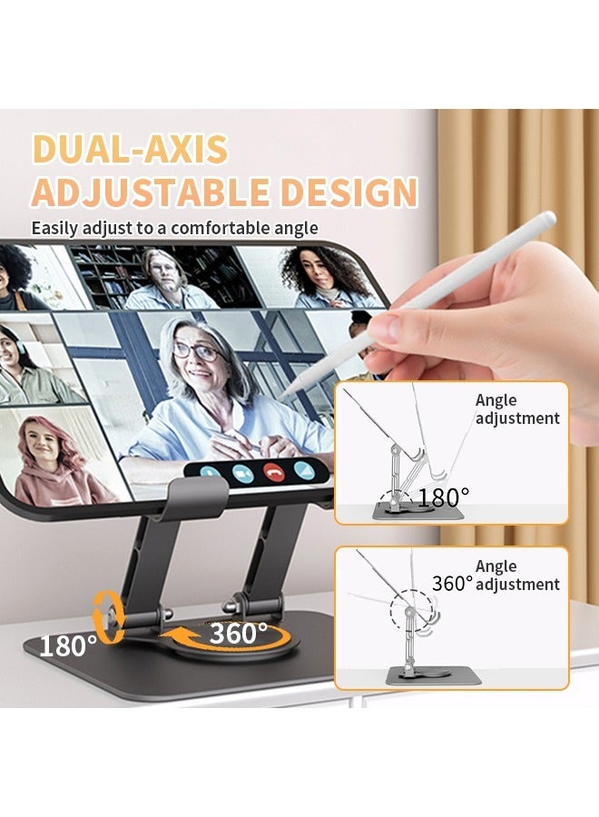 Adjustable Laptop Stand with Dual-Axis Rotation Hollow Design Non-Slip Stable Foldable Portable Metal Holder for Office Home Travel - Image 5