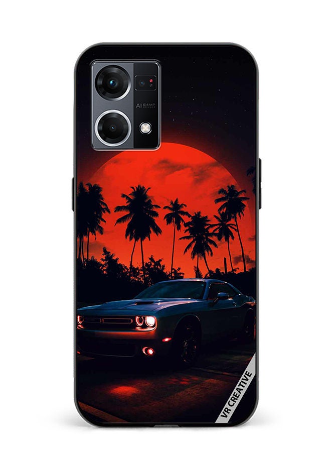 VR CREATIVE Protective Case Cover For Oppo Reno8 4G Vintage Car Design Multicolour - Image 1