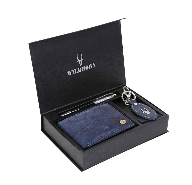 WildHorn Gift Hamper for Men I Leather Wallet, Keychain & Pen Combo Gift Set I Gift for Friend, Boyfriend,Husband,Father, Son etc - Image 1