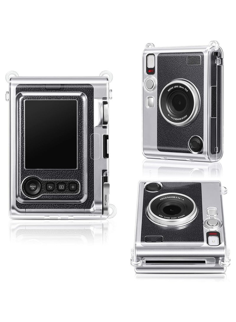 Protective Camera Clear Case for Fujifilm Instax Mini EVO Camera - Crystal Hard PVC Cover with Removable Shoulder Strap (Clear) - Image 3