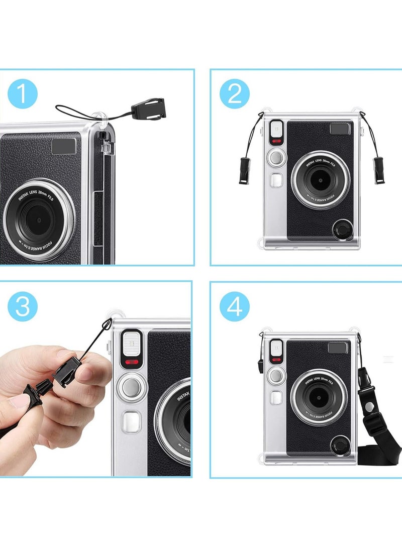 Protective Camera Clear Case for Fujifilm Instax Mini EVO Camera - Crystal Hard PVC Cover with Removable Shoulder Strap (Clear) - Image 5