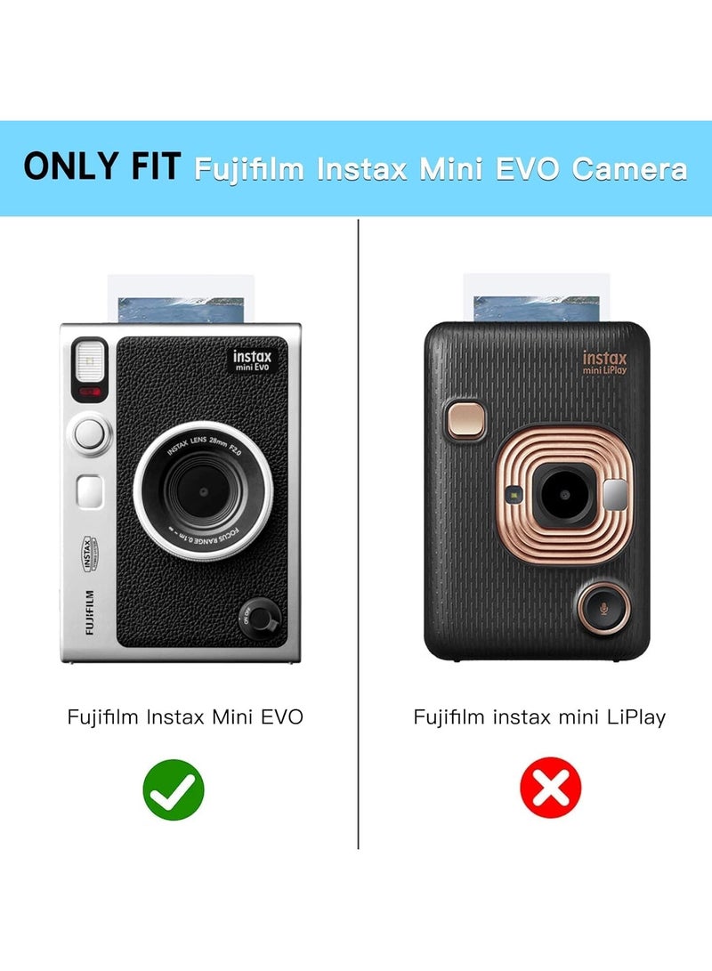 Protective Camera Clear Case for Fujifilm Instax Mini EVO Camera - Crystal Hard PVC Cover with Removable Shoulder Strap (Clear) - Image 2