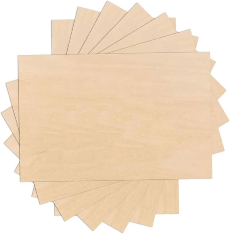 Basswood Basswood Sheets for Crafts,Plywood Sheets with Smooth Surface for Laser Engraving and Cutting, Architectural Models,5Pack(0.8x15x21cm) - Image 1