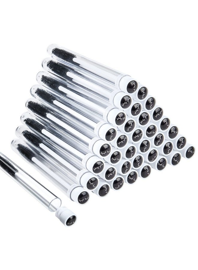 TUZAZO 80 Pieces Mascara Wand Tube Set 40 Diamond Empty Eyelash Brush Tubes Spoolies 40 Mascara Wand Lash Extension Brushes Applicators Makeup Tools (Black Lash Style) - Image 1