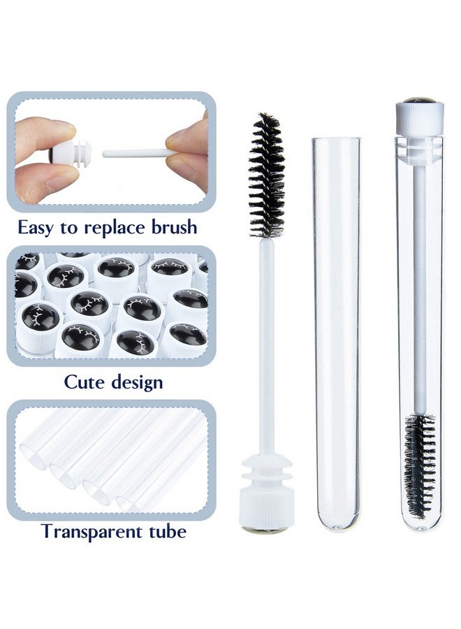 TUZAZO 80 Pieces Mascara Wand Tube Set 40 Diamond Empty Eyelash Brush Tubes Spoolies 40 Mascara Wand Lash Extension Brushes Applicators Makeup Tools (Black Lash Style) - Image 4