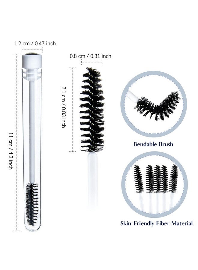 TUZAZO 80 Pieces Mascara Wand Tube Set 40 Diamond Empty Eyelash Brush Tubes Spoolies 40 Mascara Wand Lash Extension Brushes Applicators Makeup Tools (Black Lash Style) - Image 2