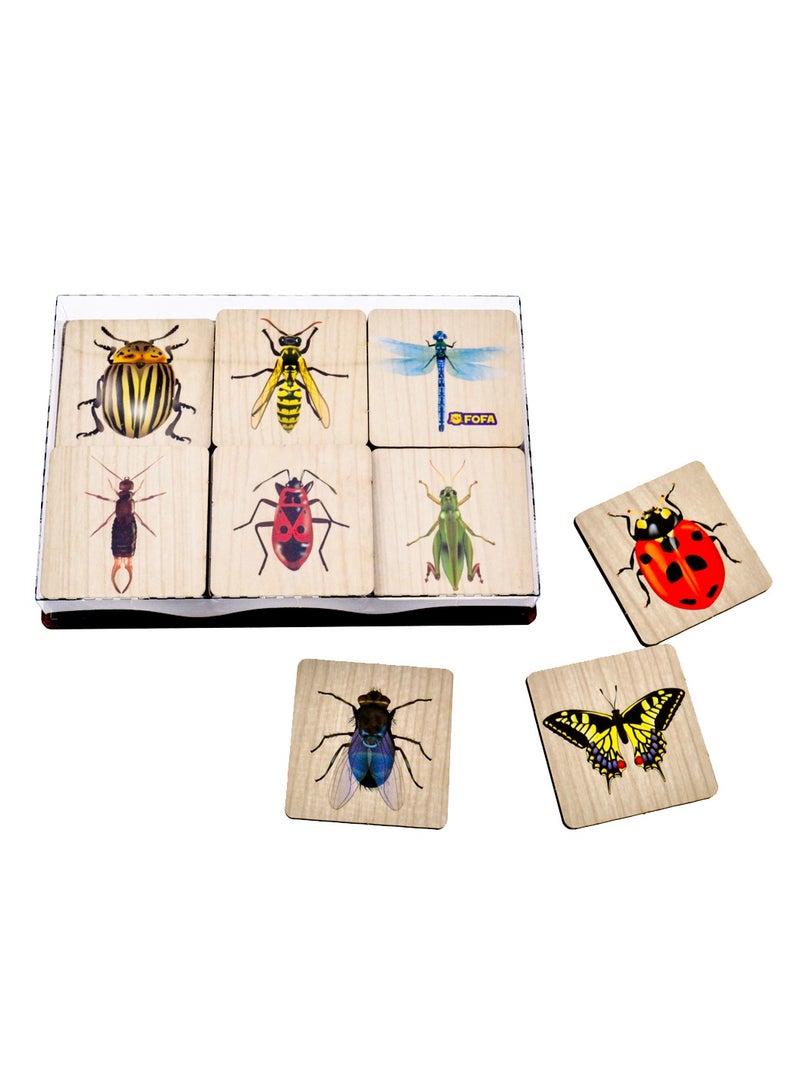 فوفا FOFA لعبة تعليمية خشبية - لعبة حشرات الذاكرة للأطفال - Image 1