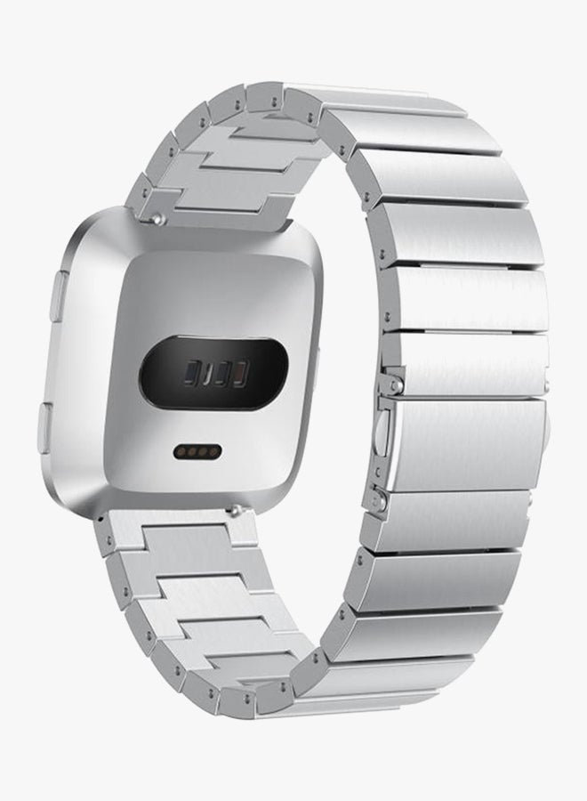ISank Replacement Band For Fitbit Versa Silver/Black - Image 2