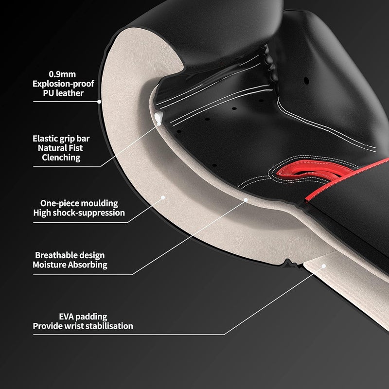 PROIRON Boxing Gloves MMA Punch Bag Training Mitts for Muay Thai, Sparring, Kickboxing, Fighting, Martial Arts, Workout Gloves 10oz with Free Deodoriser - Image 4