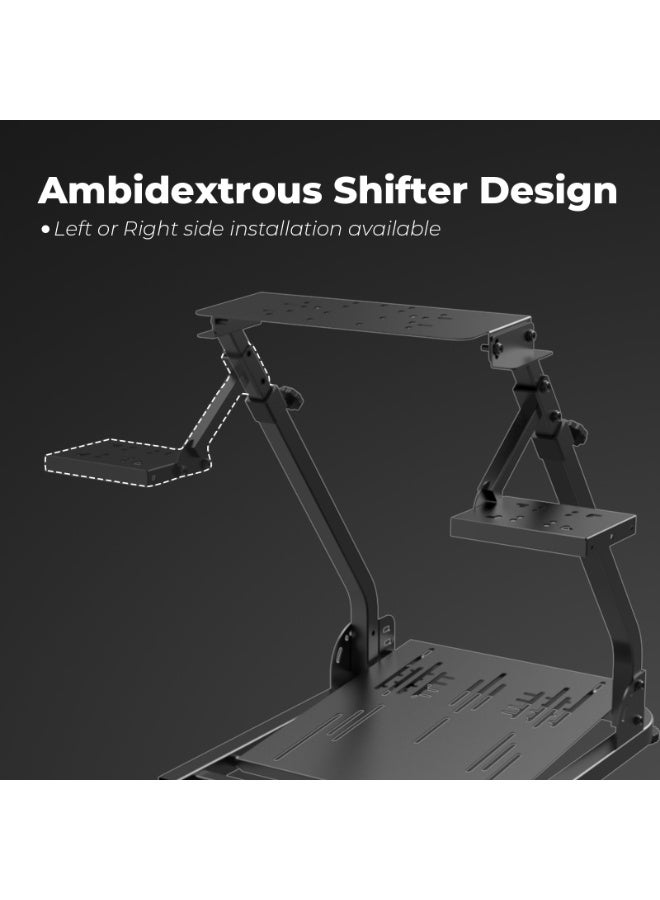 BlueFire Foldable Racing Simulator Cockpit Stand – Heavy-Duty Steel Frame with Adjustable Ergonomic Design for Logitech, Thrustmaster, Fanatec, PXN – Universal Wheel, Pedal & Shifter Mount Compatible with PC, PS5, PS4, Xbox Series X/S – Space-Saving for Home & Esports - Image 3