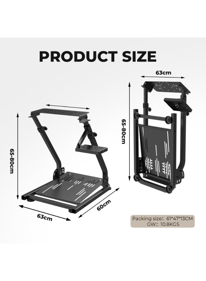 BlueFire Foldable Racing Simulator Cockpit Stand – Heavy-Duty Steel Frame with Adjustable Ergonomic Design for Logitech, Thrustmaster, Fanatec, PXN – Universal Wheel, Pedal & Shifter Mount Compatible with PC, PS5, PS4, Xbox Series X/S – Space-Saving for Home & Esports - Image 2