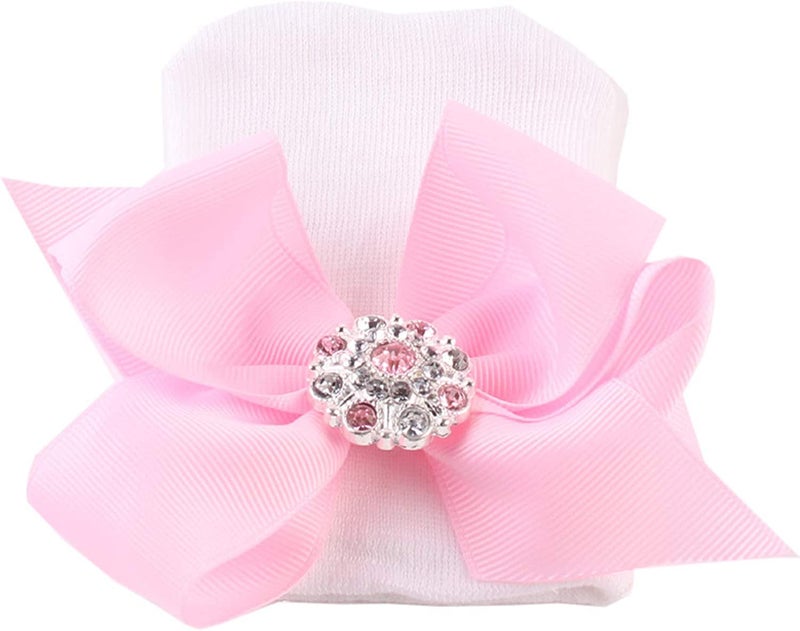 DRESHOW قبعة مستشفى حديثي الولادة من دريشو بيكوبو قبعة طفل مع قوس كبير ناعمة لطيفة كعكة قبعة حضانة - Image 3