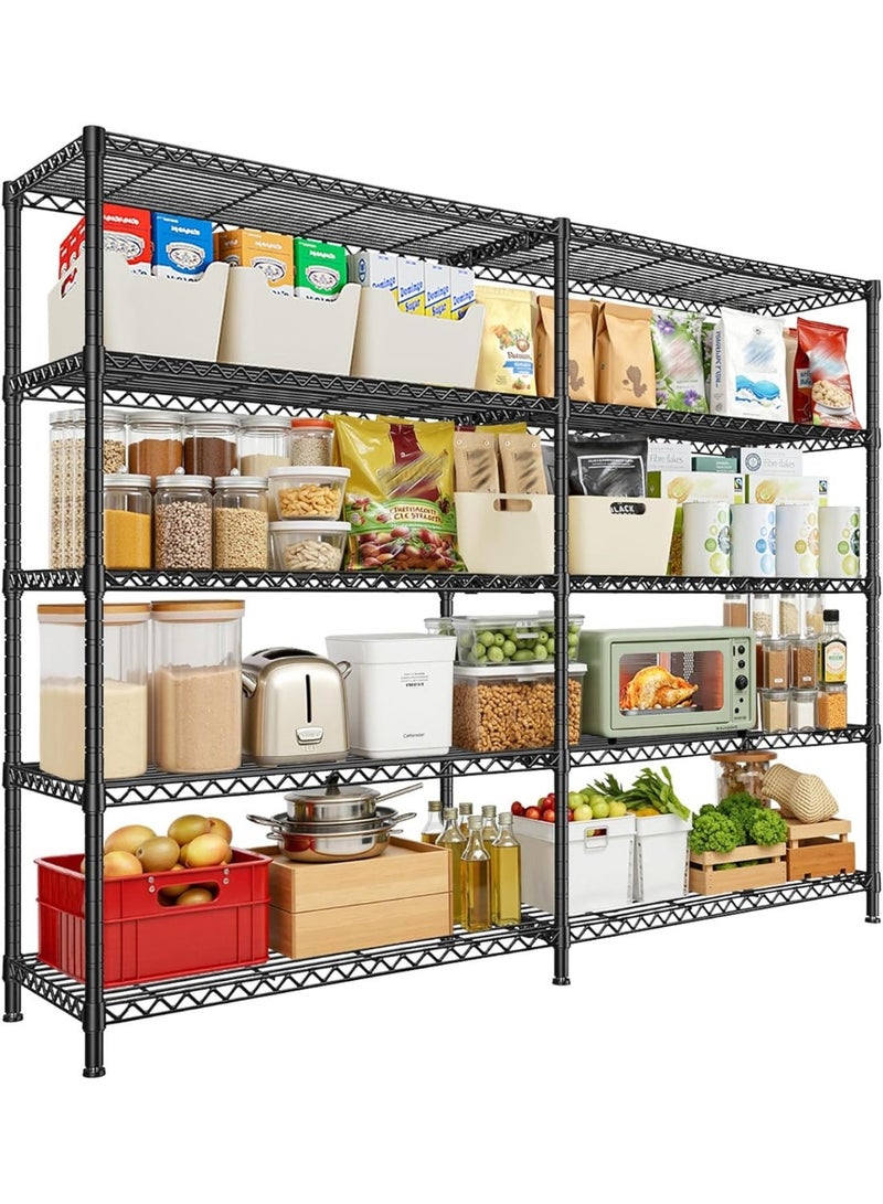 Forthcan 70.8''W Storage Shelves 5 Tier Wire Shelving Unit Storage Rack Adjustable Metal Shelves for Kitchen, Pantry, Warehouse, Basement, Dorm (70.8''W) - Image 1