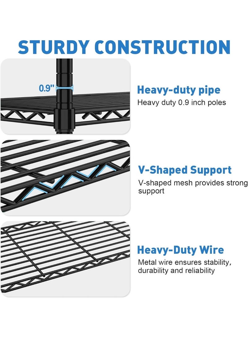 Forthcan 70.8''W Storage Shelves 5 Tier Wire Shelving Unit Storage Rack Adjustable Metal Shelves for Kitchen, Pantry, Warehouse, Basement, Dorm (70.8''W) - Image 3