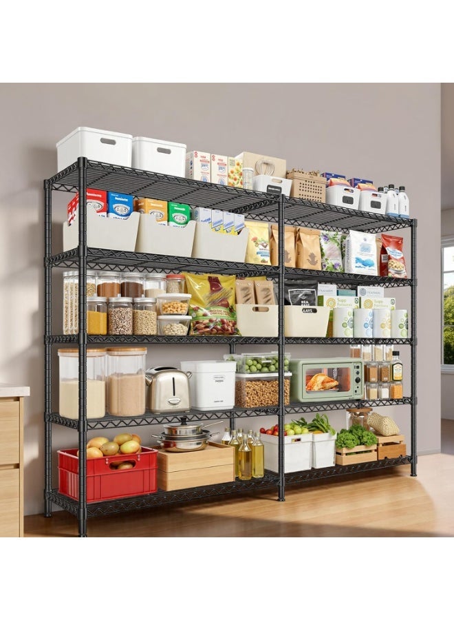 Forthcan 70.8''W Storage Shelves 5 Tier Wire Shelving Unit Storage Rack Adjustable Metal Shelves for Kitchen, Pantry, Warehouse, Basement, Dorm (70.8''W) - Image 4