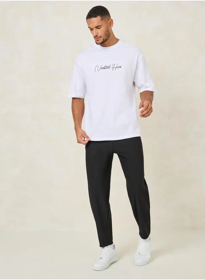 Styli Premium Ottoman Plisse Knit Balloon Fit Pants