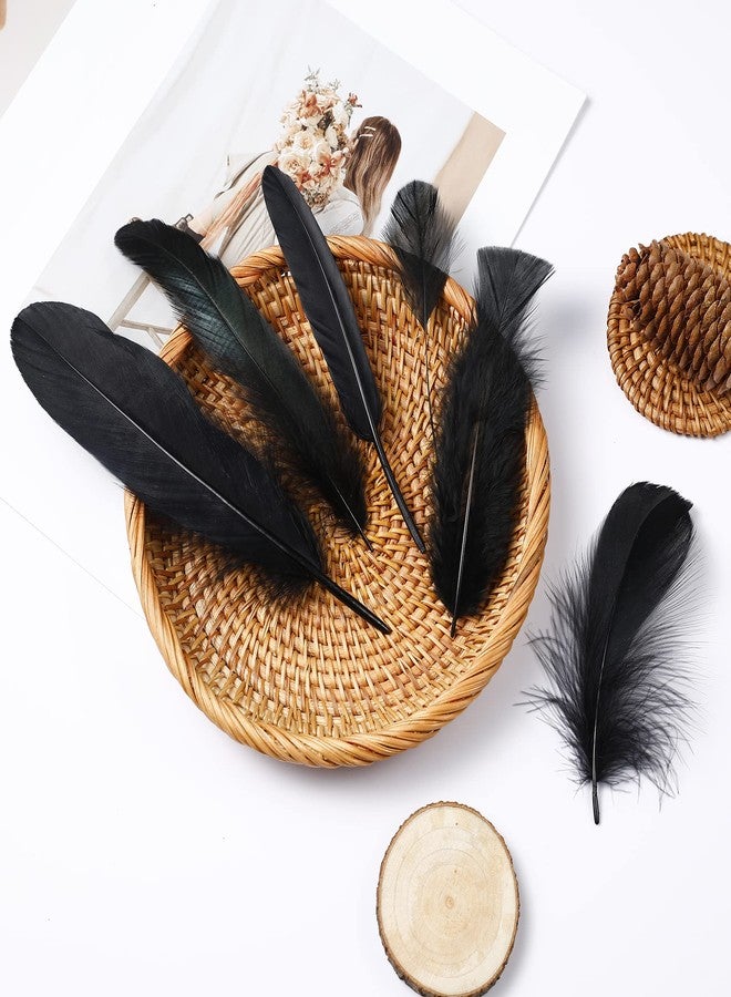Larryhot Black Craft Feathers Bulk - 240pcs 6 Style Mixed Natural Feathers for Wedding Home Party, Dream Catcher Supplies and DIY Crafts (Black) - Image 5