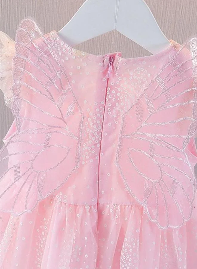 يونيكي Pink Fit & Flare Crew Neck Embellished Dress