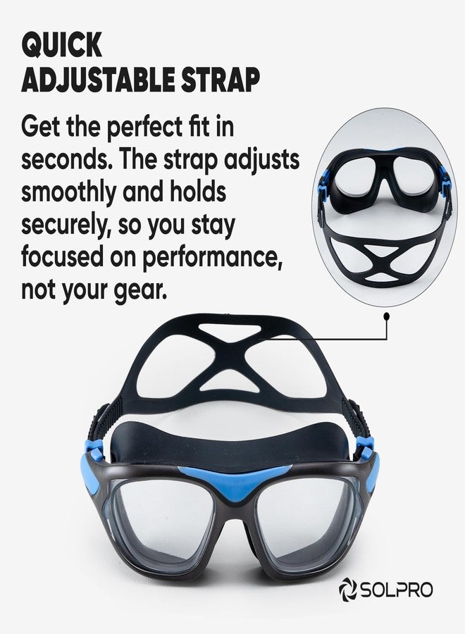 Solpro Ocean Eyes Unisex Adult Swimming Goggles for Women,Men,Boys,Girls,Teenagers,Athletes,Swimmers For Training,Competition in Swimming Pool,Beach,Water Sport, Park & Activties(Black/Blue) - Image 3