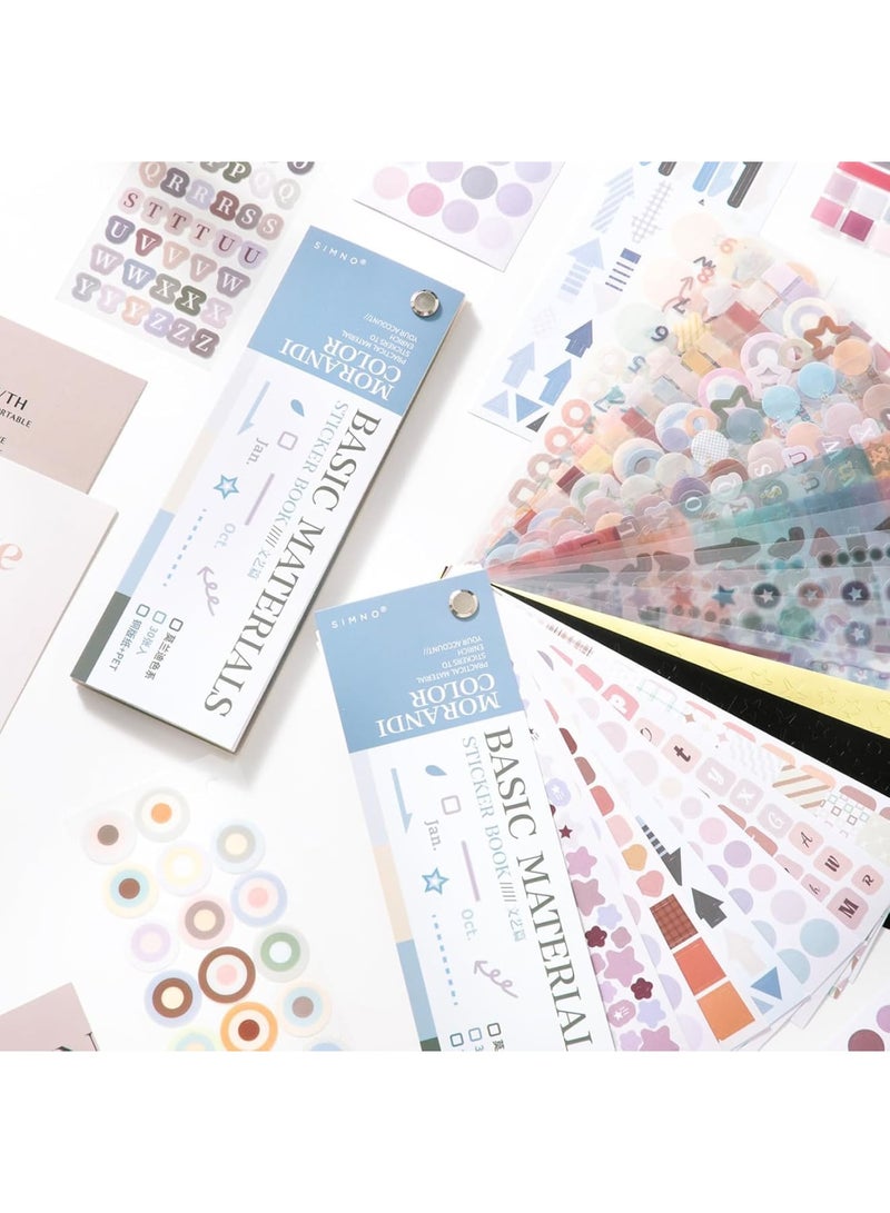 SYOSI Sticker Book, 30 Sheets Glitter Decorative Stickers for Scrapbooking, Stars Hearts Letters Self-Adhesive Aesthetic Stickers for Journals Photocards Scrapbooks DIY Crafts - Image 1