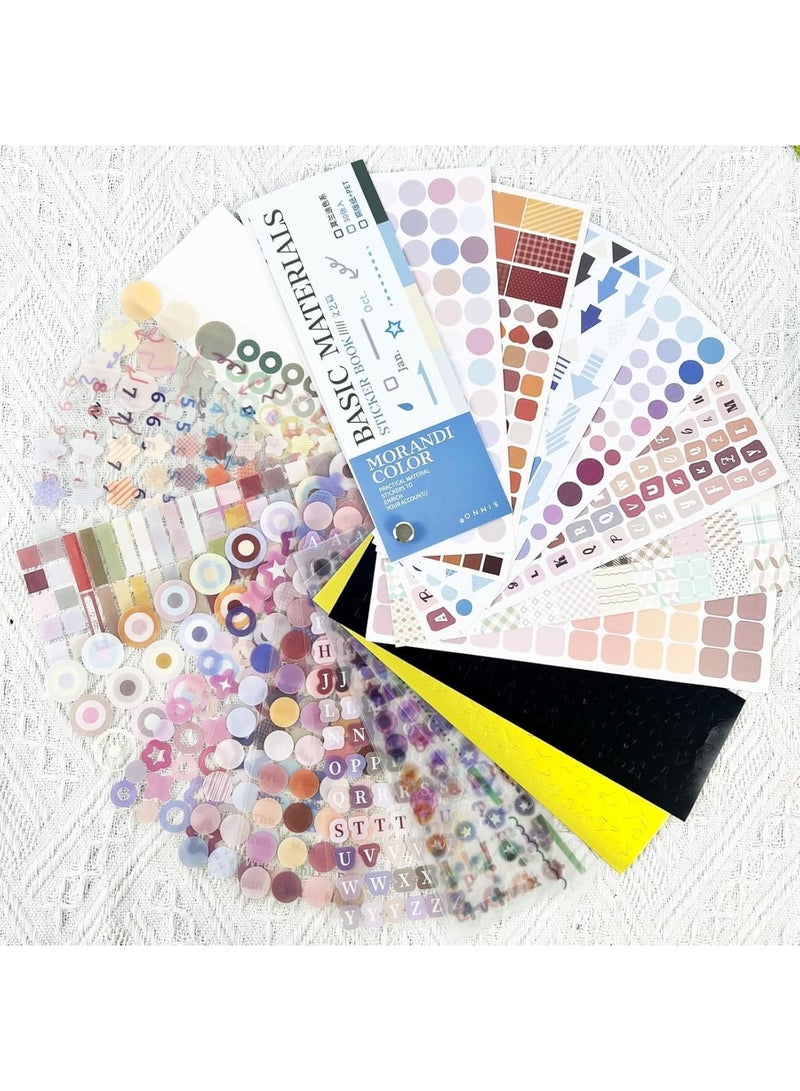 SYOSI Sticker Book, 30 Sheets Glitter Decorative Stickers for Scrapbooking, Stars Hearts Letters Self-Adhesive Aesthetic Stickers for Journals Photocards Scrapbooks DIY Crafts - Image 3