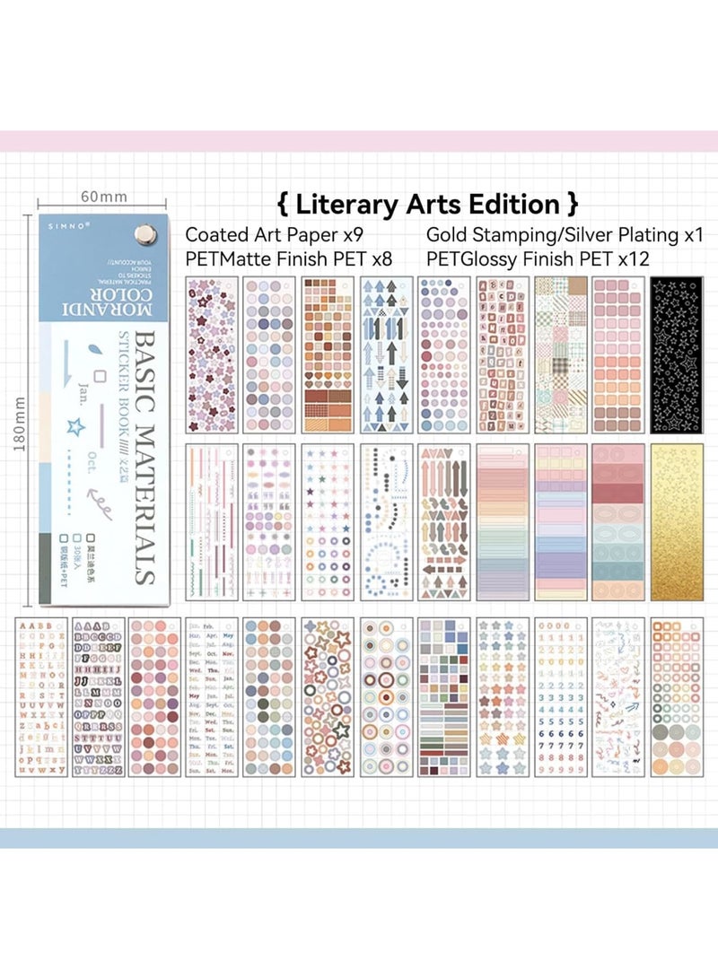 SYOSI Sticker Book, 30 Sheets Glitter Decorative Stickers for Scrapbooking, Stars Hearts Letters Self-Adhesive Aesthetic Stickers for Journals Photocards Scrapbooks DIY Crafts - Image 2