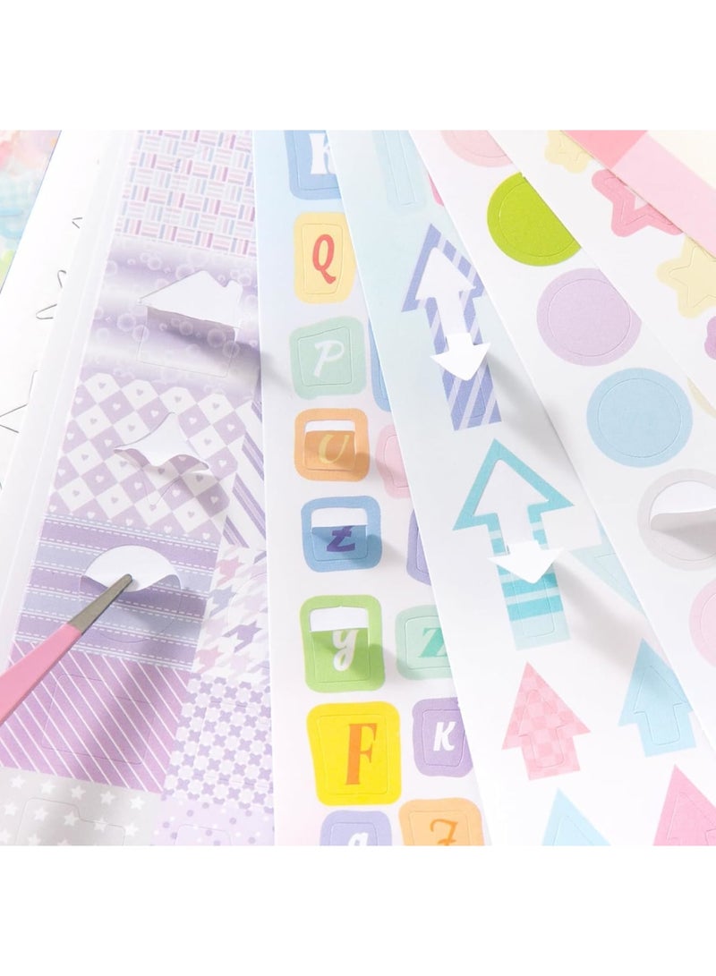 SYOSI Sticker Book, 30 Sheets Glitter Decorative Stickers for Scrapbooking, Stars Hearts Letters Self-Adhesive Aesthetic Stickers for Journals Photocards Scrapbooks DIY Crafts - Image 5