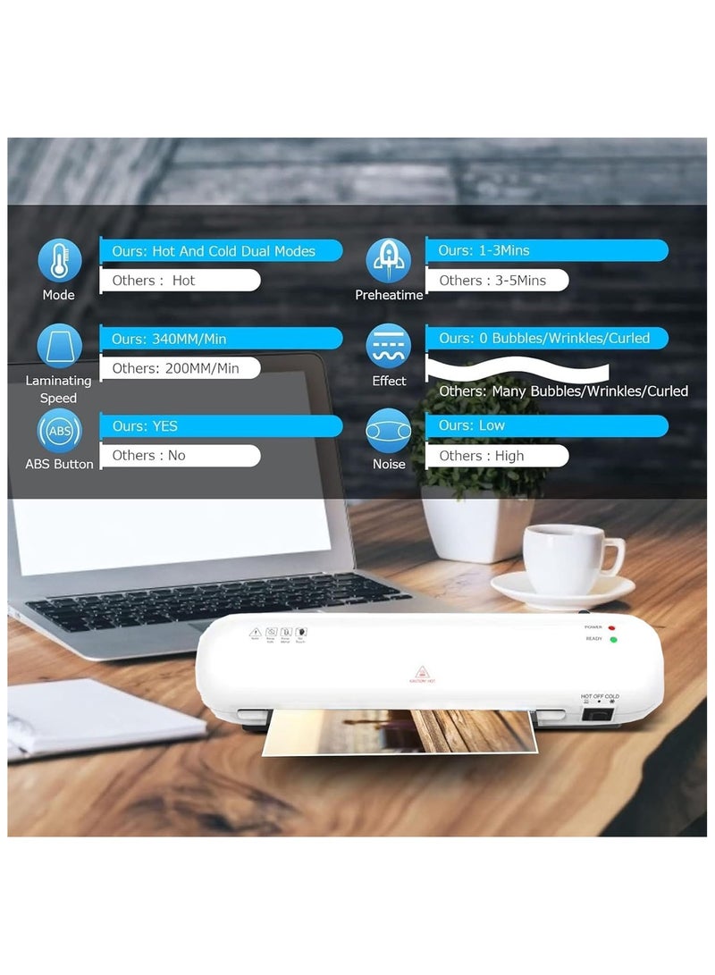 NANAO 4 in 1 Laminator Machine with 15 Laminating Sheets, A4 Laminating Machine Hot & Cold with Paper Trimmer & Corner Rounder, Personal Thermal Laminator for Home School Office - Image 3