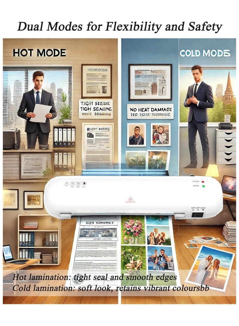 NANAO 4 in 1 Laminator Machine with 15 Laminating Sheets, A4 Laminating Machine Hot & Cold with Paper Trimmer & Corner Rounder, Personal Thermal Laminator for Home School Office - Image 5