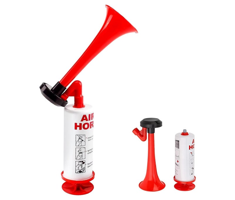 Handheld Air Horn, Super Loud Noise Maker for Self Defense, Sports and Marine Signal Safety Alarm for Boating, Events, Birthday Parties (Metal- 2PC) - Image 1
