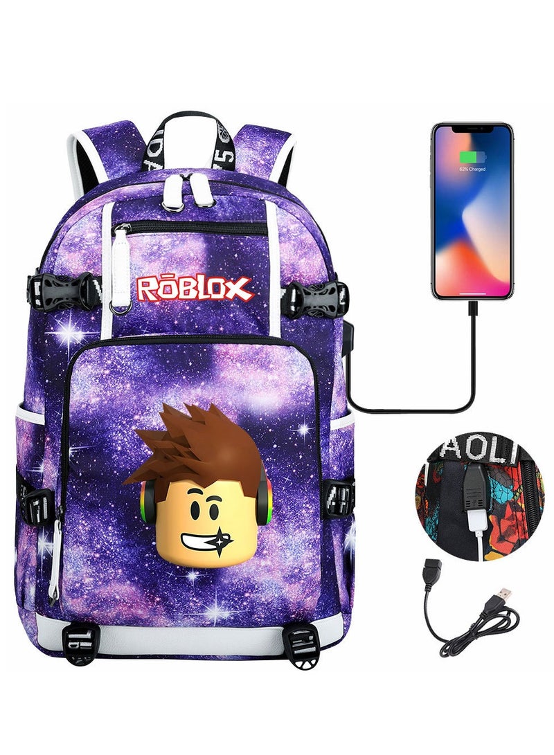 Roblox USB Headset Teen Casual Travel Backpack