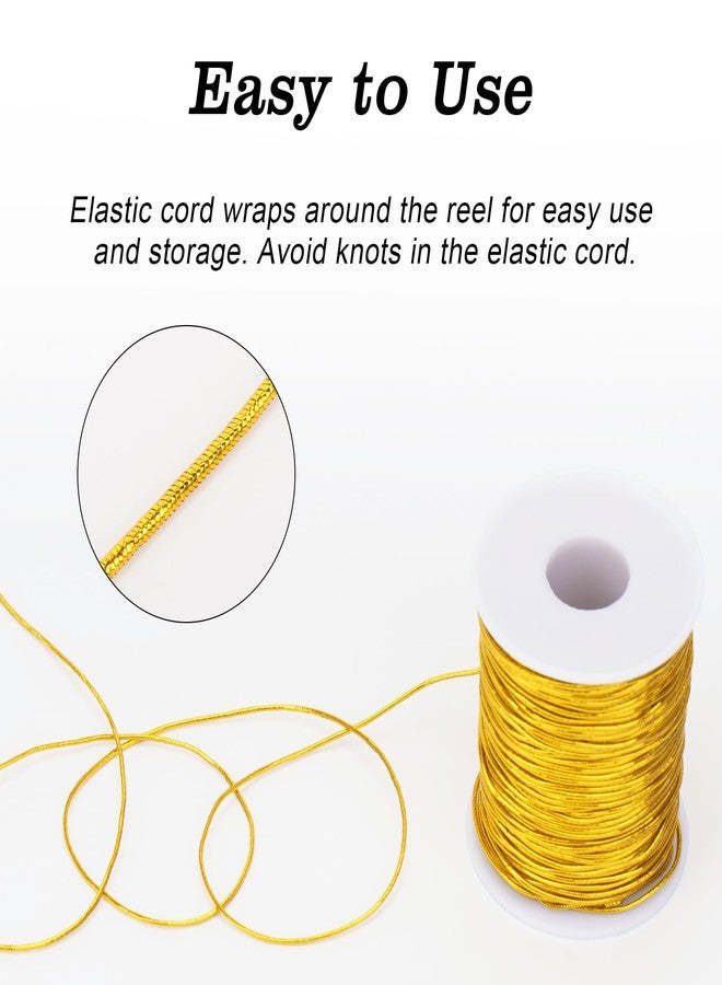 joycraft 110Yards Gold Elastic String - 1MM Metallic Stretch Cords, Elastic Cords Braiding for DIY Craft, Gift Wrapping, Jewelry Making, Christmas Decor - Image 3