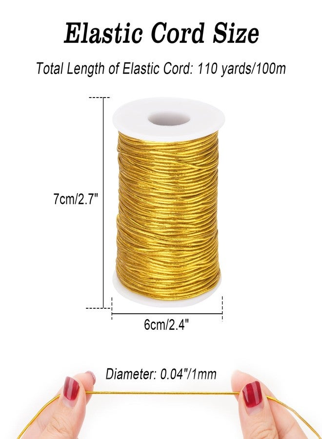joycraft 110Yards Gold Elastic String - 1MM Metallic Stretch Cords, Elastic Cords Braiding for DIY Craft, Gift Wrapping, Jewelry Making, Christmas Decor - Image 2