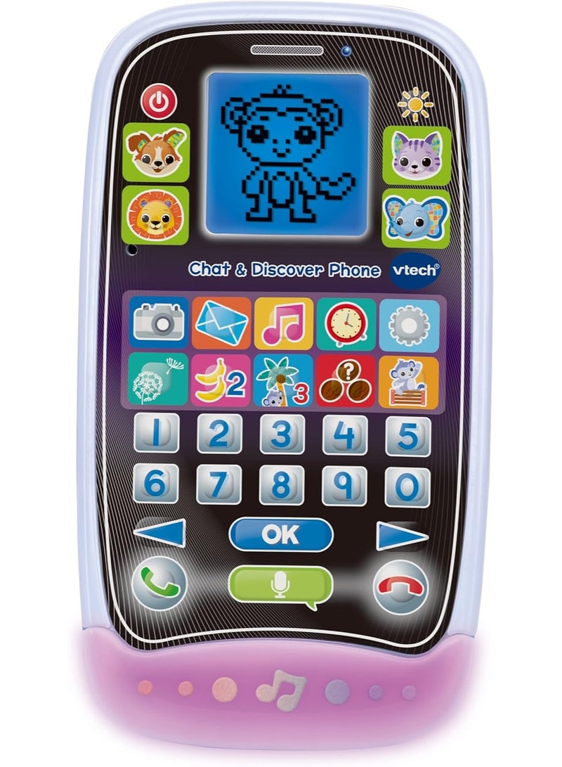 VTech Chat & Discover Phone, Educational Toy Phone for Children, Toy Mobile Phone with Games & Apps, Lights and Music, Kids Phone with Numbers, Electronic Toy for 2, 3+ Years, English Version - Image 3