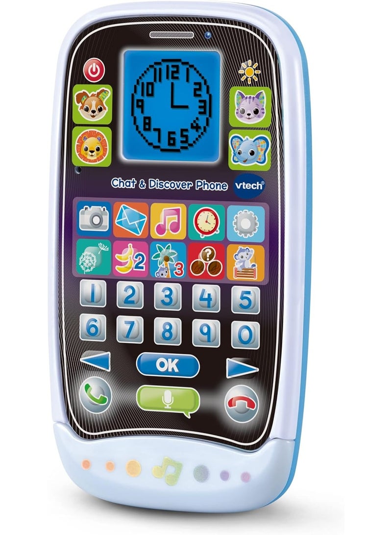 VTech Chat & Discover Phone, Educational Toy Phone for Children, Toy Mobile Phone with Games & Apps, Lights and Music, Kids Phone with Numbers, Electronic Toy for 2, 3+ Years, English Version - Image 1