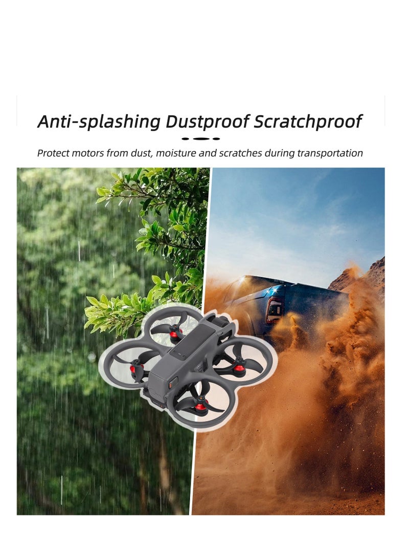 4 قطع من أغطية المحرك المقاومة للماء والغبار المصنوعة من سبائك الألومنيوم لطائرة DJI Avata 2 بدون طيار - ملحقات واقية باللون الأحمر لحماية أفضل للمحرك. - Image 3