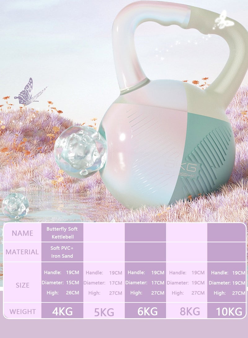 شويوين جرس كيتل بيل 6 كجم مصنوع من مادة البولي فينيل كلوريد، هيكل ناعم، لتشكيل الجسم، تدريب القوة والسلامة والوقاية من الإصابات، مناسب للصالة الرياضية المنزلية والمكتبية، باللون الأصفر - Image 5