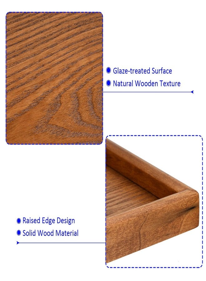 M METERXITY Wood Serving Tray - Rectangular Wooden Decorative Platter, Kitchen Tray, Centerpiece Candle Holder Trays, Apply to Home Cafe Dining (12x8 Inch) - Image 5