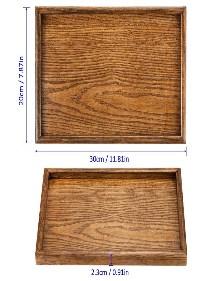 M METERXITY Wood Serving Tray - Rectangular Wooden Decorative Platter, Kitchen Tray, Centerpiece Candle Holder Trays, Apply to Home Cafe Dining (12x8 Inch) - Image 4