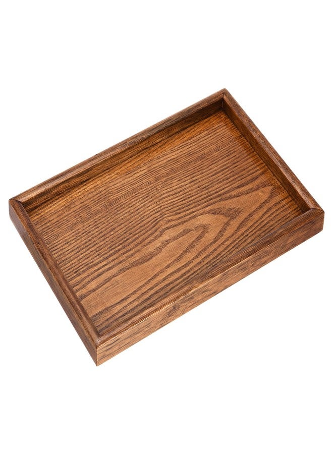 M METERXITY Wood Serving Tray - Rectangular Wooden Decorative Platter, Kitchen Tray, Centerpiece Candle Holder Trays, Apply to Home Cafe Dining (12x8 Inch) - Image 1