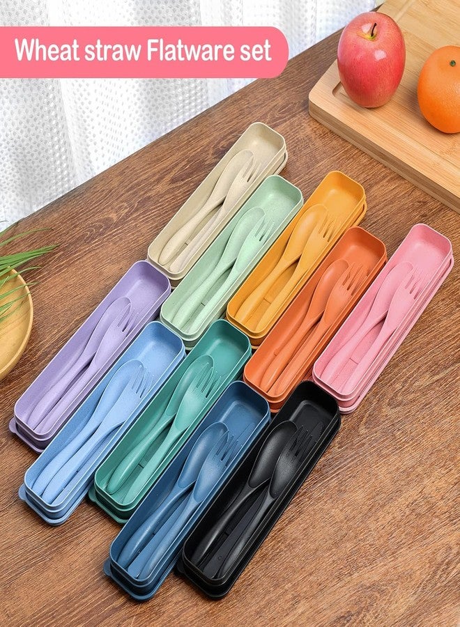 KINJAL MAX 1 Sets (4 PCS) Reusable Utensils Set with Case, Travel Utensils with Case,Reusable Utensils for Lunch Box Accessories for Adults,Portable Cutlery Lunch Utensils Set | Multicolor - Image 5